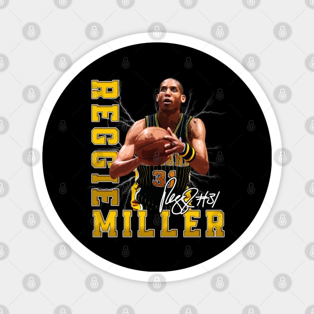 Reggie Miller Choke Sign Basketball Legend Signature Vintage Retro 80s 90s Bootleg Rap Style Magnet by CarDE